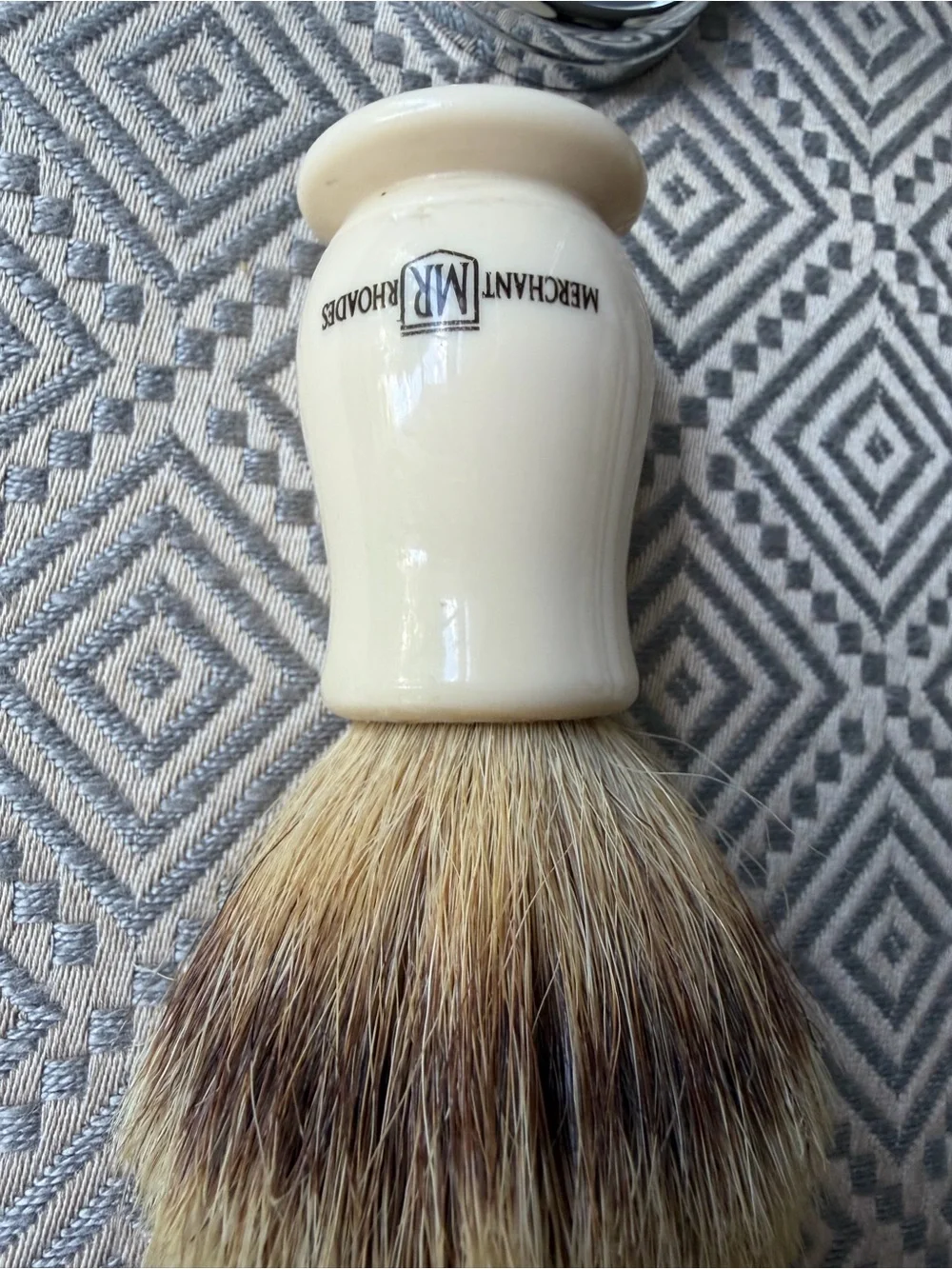 Ivory Shaving Brush – super Badger England With Stand/ Merchant Rhoades